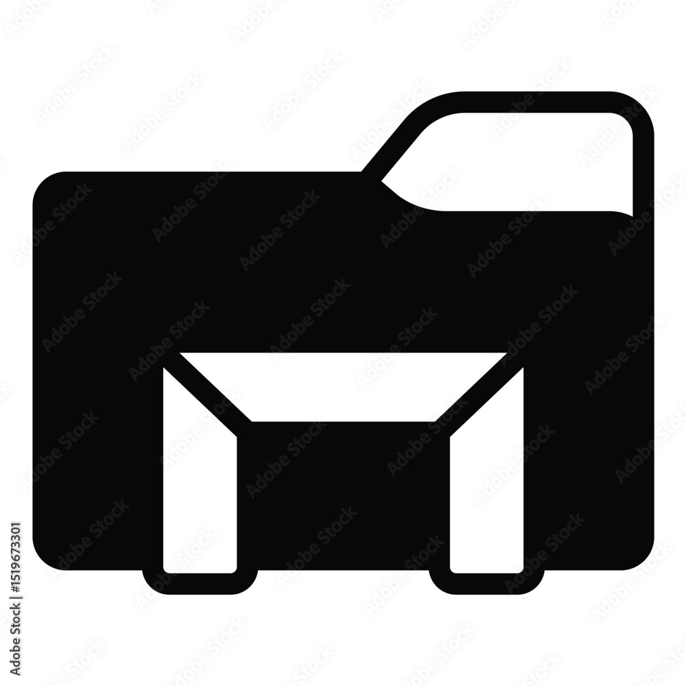 Poster explorer folder solid icon, windows pack concept. vector graphics. folder with windows operating sys