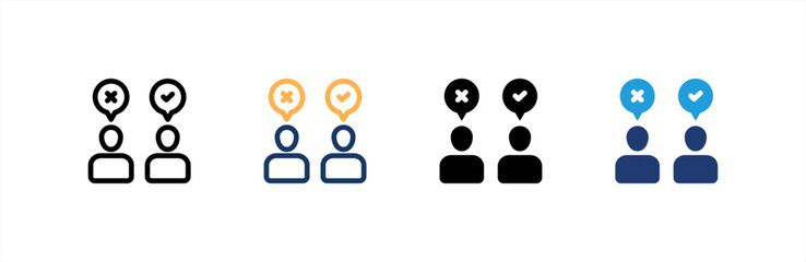 Consumer Behavior icon set multiple style collection. Vector illustration.