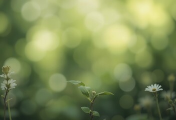 Soft Greenery Background, A Calming Nature Scene For Educational Use. Ideal For Science Presentations, Environmental Projects Or Learning Materials. This Serene Image Evokes Tranquility.