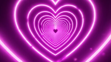 Neon pink heart tunnel - Powered by Adobe