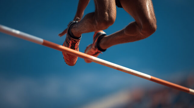High-Jump Athlete in Action: Elevating Performance at Track-and-Field Competition
