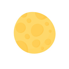 Beautiful moon drawn by hand. Minimalistic full moon.