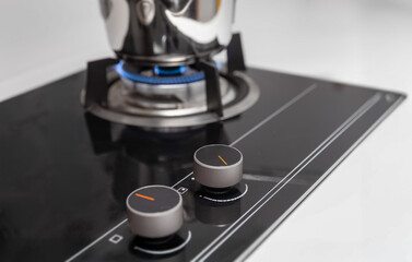 Knob control of Drop In Dual Burner Gas Counter  for Home Kitchen.