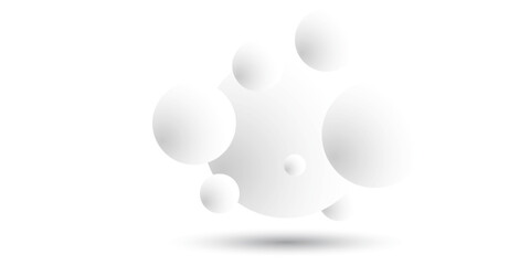 Light and soft 3D defocused spheres vector abstract background, relaxing ambient theme with white balls in levitation, atmospheric wallpaper.