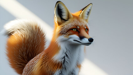 Side view of a majestic wild fox with rust ai genrative