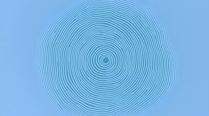 A minimalist abstract image featuring numerous concentric, wavy lines radiating outwards from a central point, creating a serene and flowing ripple effect on a soft blue background.