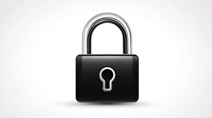 Naklejka premium Closed padlock symbolizing security and privacy on white background