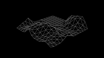 Abstract Wireframe Landscape: 3D Digital Terrain - Powered by Adobe