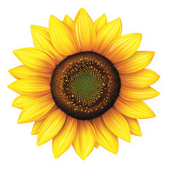 Bright Yellow Sunflower Sticker Illustration