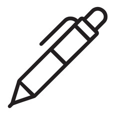 Outline Icon of a Pen – Minimal Writing Tool Symbol in Line Art Style