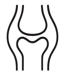 Obraz premium Knee Joint Outline Icon – Human Anatomy Symbol in Line Art Style