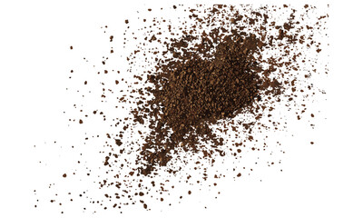Soil pile scattered isolated on white, texture, vector illustration, earthy texture, organic material, dirt background, landscape dirt, earth scattering, nature soil, brown dirt.