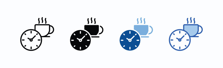 Coffee Break Icon Sheet Multiple Style Collection Isolated Vector