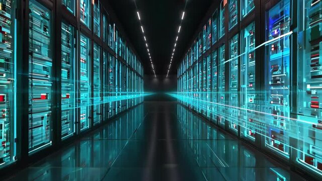 Digital information transfer through secure servers in a high-tech facility