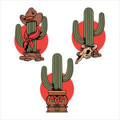 cactus set tattoo vector design © Doni pacoceng