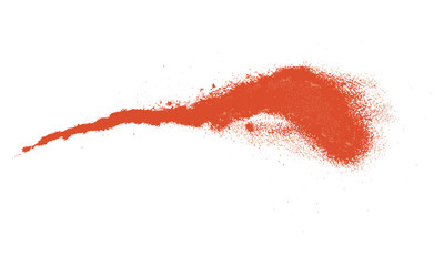 Red paprika powder flying, isolated on white background, vector illustration, spice powder, natural spices, food ingredient, organic seasoning, healthy cooking, culinary use.
