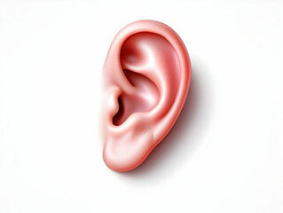 Realistic Human Ear Anatomy Illustration for Medical Use