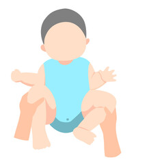 Baby boy massage illustration