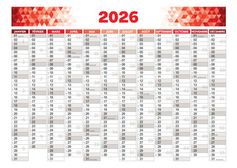 2026 Calendar - French holidays included