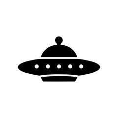 Fototapeta premium UFO saucer icon in transparent background