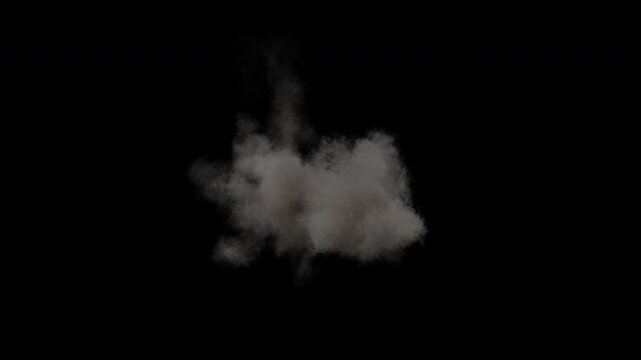 Explosion with smoke and fire, 4k 24p, with alpha channel and green screen for transparent background aka no background