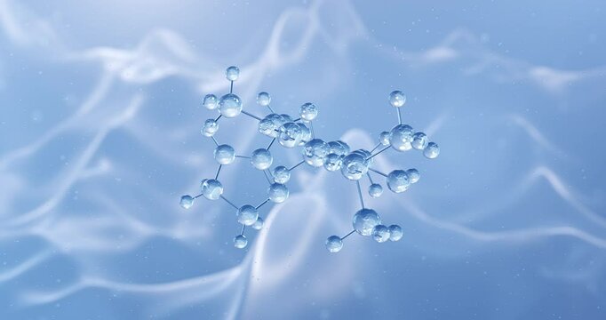 Oxymetazoline rotating molecular structure, 3d model of vasoconstrictors
