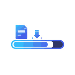 Obraz premium Abstract digital illustration of a document download progress bar with a paper icon