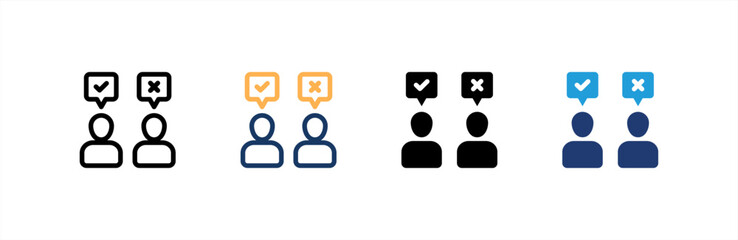 Debate icon set multiple style collection. Vector illustration.