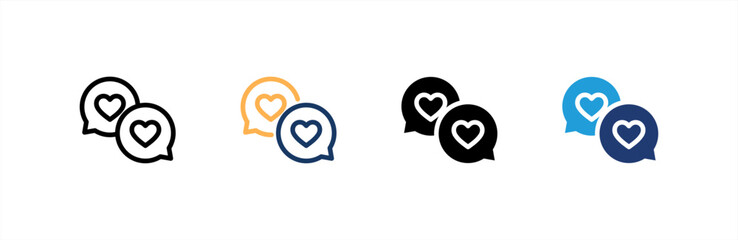 Love icon set multiple style collection. Vector illustration.
