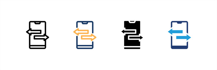 Smartphone icon set multiple style collection. Vector illustration.