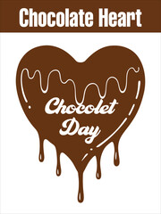 Dripping Chocolate Heart Graphic for Chocolate Day