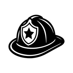 Fireman hat icon in transparent background

