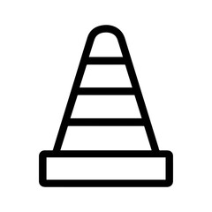 Traffic cone icon with transparent background safety barrier warning device

