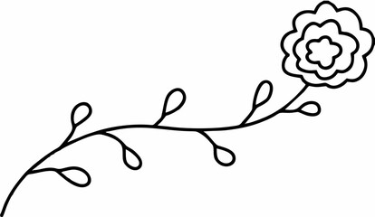 Simple hand drawn flower bota...