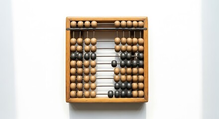 Vintage Abacus with Wooden Frame and Beads for Counting and Calculating