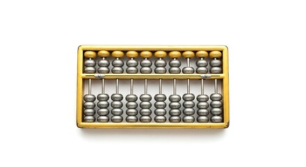 Vintage Abacus on White Background for Mathematical Calculations and Education