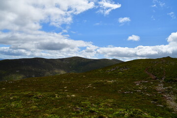 Mountain landscape with clouds. Knockmealdown Mountains, Co. Tipperary, Ireland 