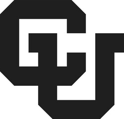 Obraz premium Initial letter UC overlapping, interlock, monogram logo, white and red color on black background