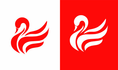 Elegant Duck Silhouette Logo in Contrast Style