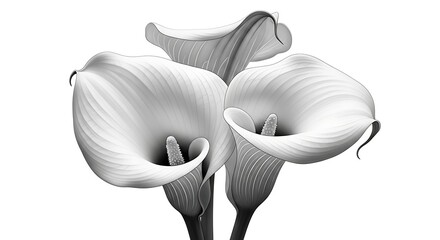 Elegant Black and White Calla Lily Close-up