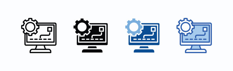 Fototapeta premium Management Icon Sheet Multiple Style Collection Isolated Vector