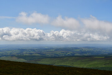 Mountain landscape with clouds. Knockmealdown Mountains, Co. Tipperary, Ireland 