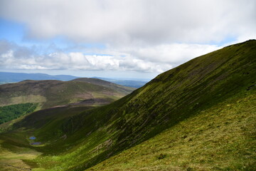 Mountain landscape with clouds. Knockmealdown Mountains, Co. Tipperary, Ireland 