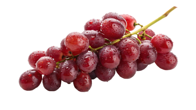 Fresh red grapes bunch isolated on transparent background - Powered by Adobe