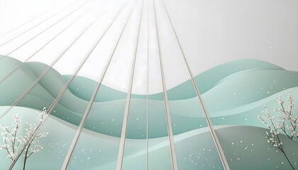 Abstract Wavy Landscape with Lines