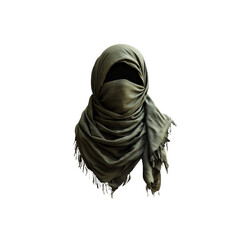 Dark green shemagh headscarf in military style isolated on a white background


