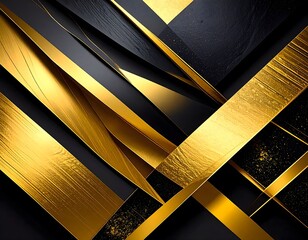 Abstract Gold and Black Geometric Design