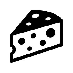 Cheese wedge icon with transparent background

