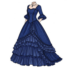 Fototapeta premium 드레스, 女, 유행, 신부, 미, 결혼, 공주, 레이디, 벡터, 가운, 삽화, 판타지, 도안, 만화, 긴, 인형, 복장, 머리, 멋, 국민, flower, 세련, vintage, 요정, 우아, 전통, 복, red, 댄스, 댄서, 옷감, 모자, 마네킹, 여름, 꼬마, baby, 분홍, 의류, 입다, 고립시키는, 개체, 셔츠, 스커트, 사람, 신부의, 1, 글