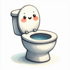 Porcelain Throne toilet isolated watercolor vector illustration svg